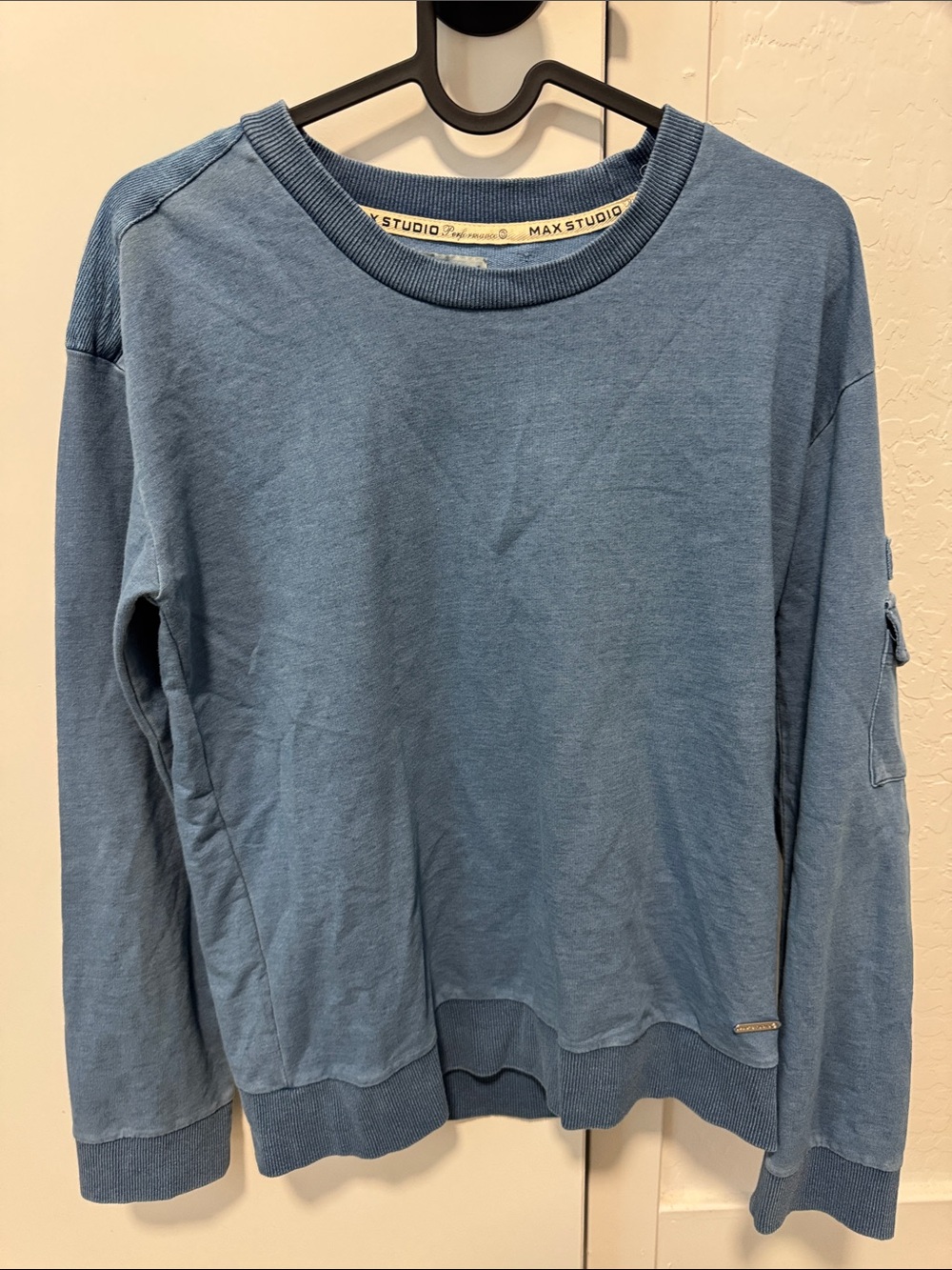 Max Studio Dusty Blue Crewneck Sweatshirt